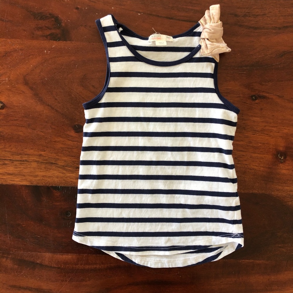 Crewcuts navy stripe tank with gold tank